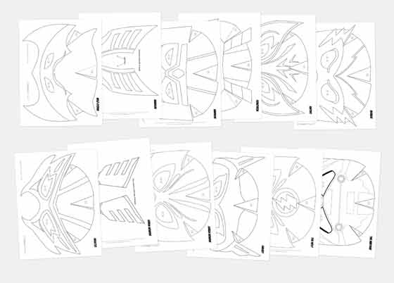 Superhero mask templates: Black and white mask worksheets to colour in!
