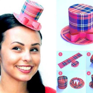 three mini tartan top hat templates