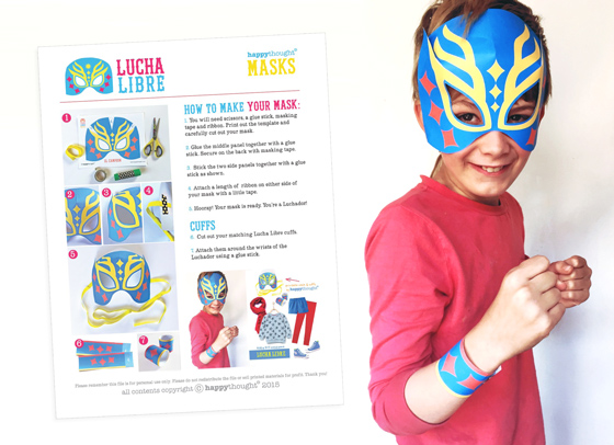 Instrucciones para máscara y muñequeras de Lucha Libre