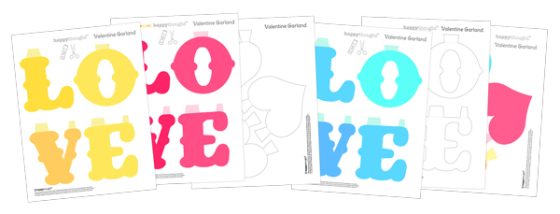 Instructions and templates on How to make a love garland for Valentines Day celebrations Instructions and templates on How to make a love garland for Valentines Day celebrations